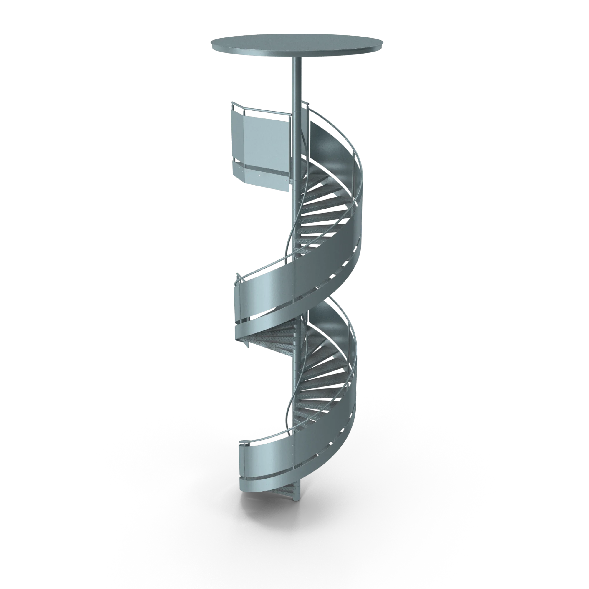 A modern commercial staircase with sleek metal design for business environments